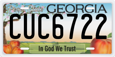 GA license plate CUC6722