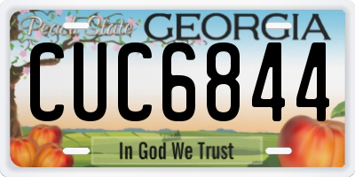 GA license plate CUC6844