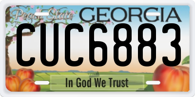 GA license plate CUC6883