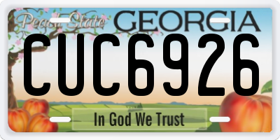 GA license plate CUC6926