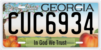 GA license plate CUC6934