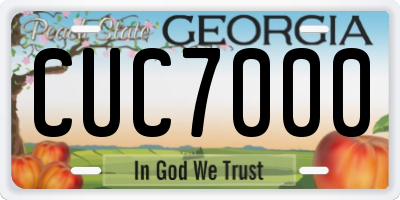 GA license plate CUC7000