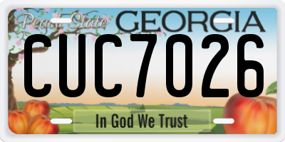 GA license plate CUC7026