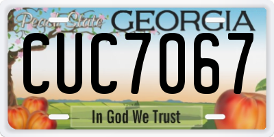 GA license plate CUC7067