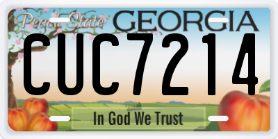 GA license plate CUC7214
