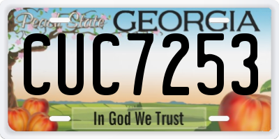 GA license plate CUC7253