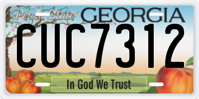 GA license plate CUC7312