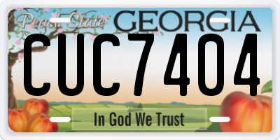 GA license plate CUC7404