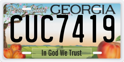 GA license plate CUC7419