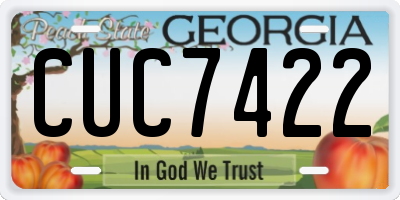 GA license plate CUC7422