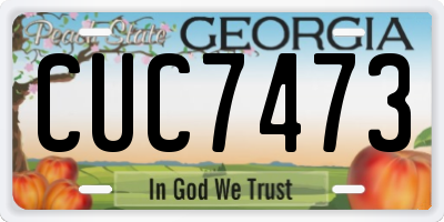 GA license plate CUC7473