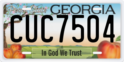 GA license plate CUC7504