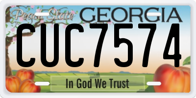 GA license plate CUC7574