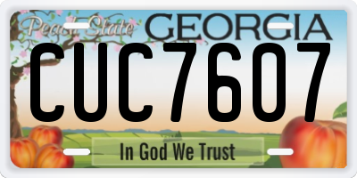 GA license plate CUC7607