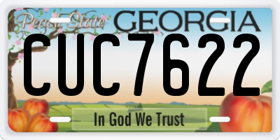 GA license plate CUC7622