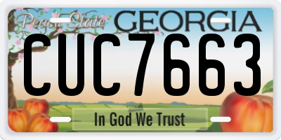 GA license plate CUC7663