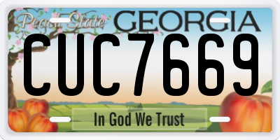 GA license plate CUC7669