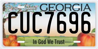GA license plate CUC7696