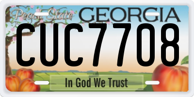 GA license plate CUC7708