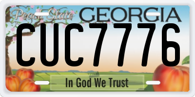 GA license plate CUC7776