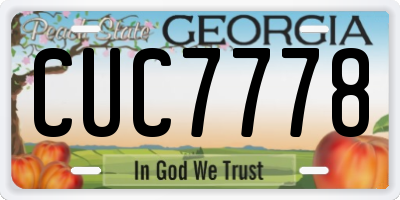 GA license plate CUC7778