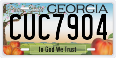 GA license plate CUC7904