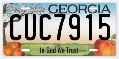 GA license plate CUC7915