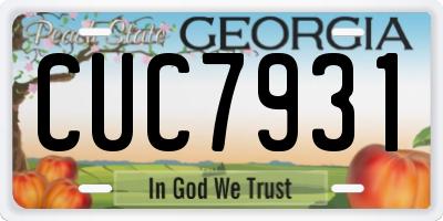 GA license plate CUC7931