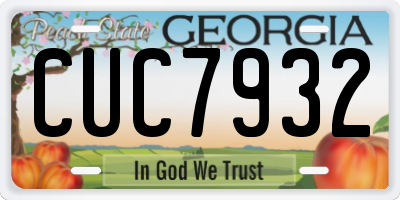 GA license plate CUC7932