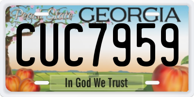 GA license plate CUC7959
