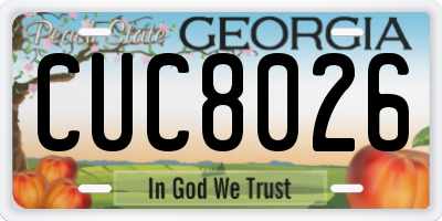 GA license plate CUC8026
