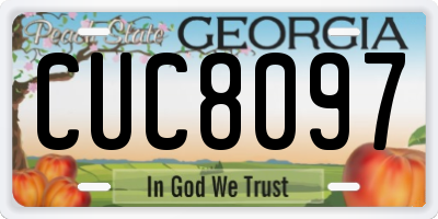 GA license plate CUC8097