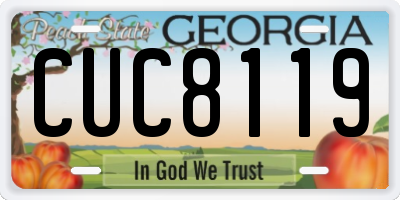 GA license plate CUC8119