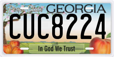 GA license plate CUC8224