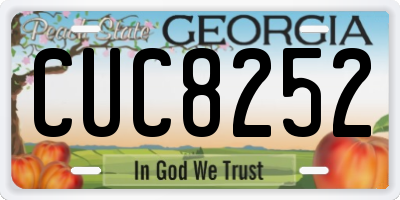 GA license plate CUC8252