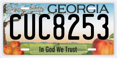 GA license plate CUC8253