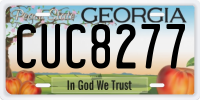 GA license plate CUC8277