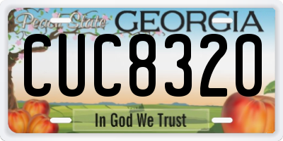 GA license plate CUC8320