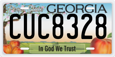 GA license plate CUC8328