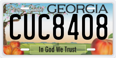 GA license plate CUC8408