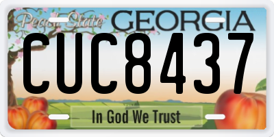 GA license plate CUC8437