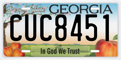 GA license plate CUC8451