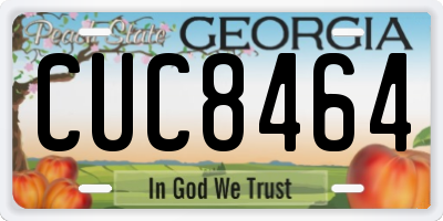 GA license plate CUC8464