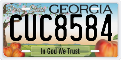 GA license plate CUC8584
