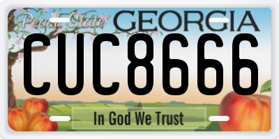GA license plate CUC8666
