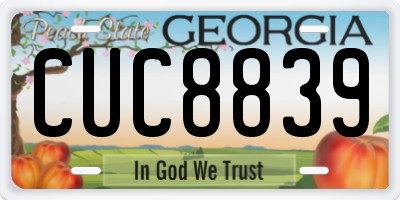 GA license plate CUC8839