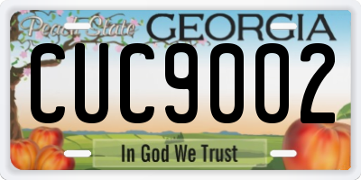 GA license plate CUC9002