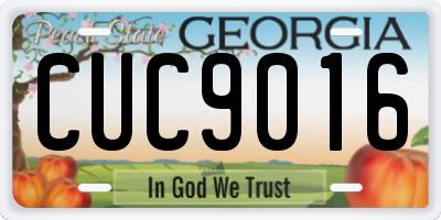 GA license plate CUC9016
