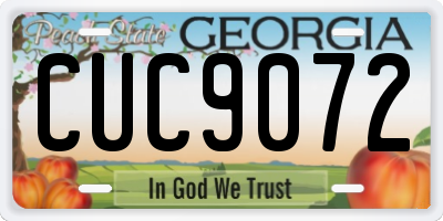 GA license plate CUC9072