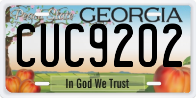 GA license plate CUC9202